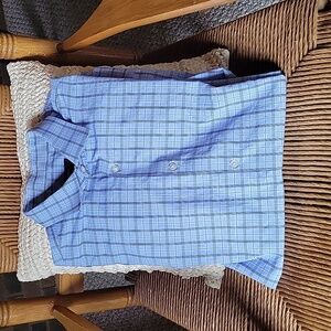 Hugo Boss, sharp fit, blue, stripped, long sleeve button-down shirt, size 16 1/2